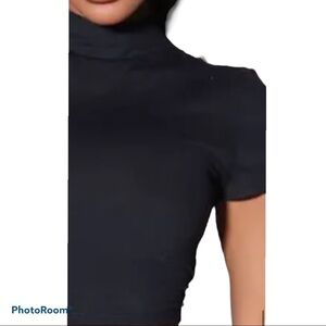 WHITERIDGE black Mock neck unisex Golf  shirt Sz M